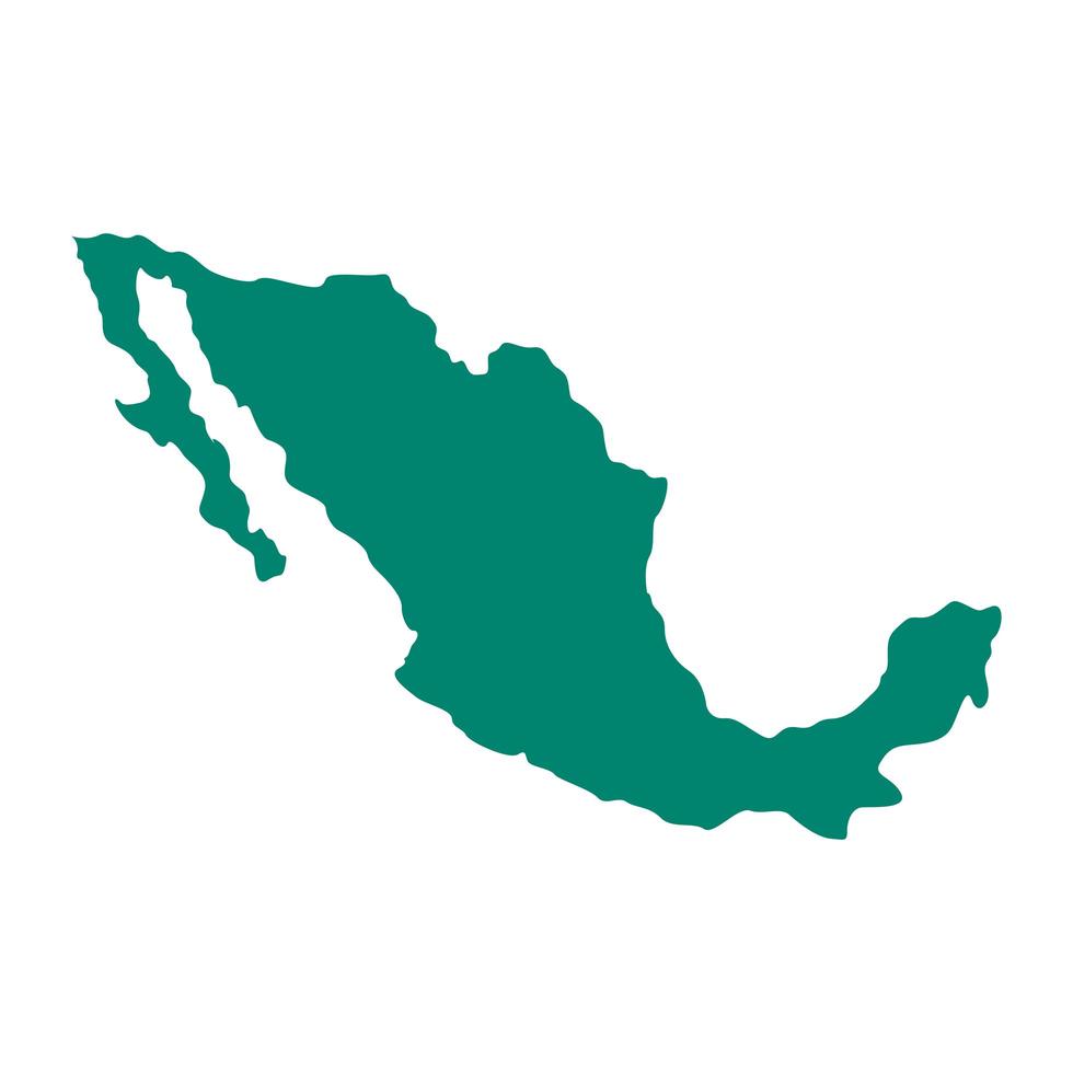 icono de estilo plano del mapa de méxico vector