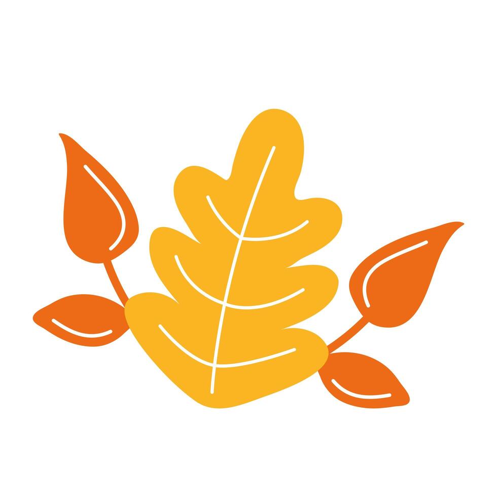 leaf autumn flat style icon vector