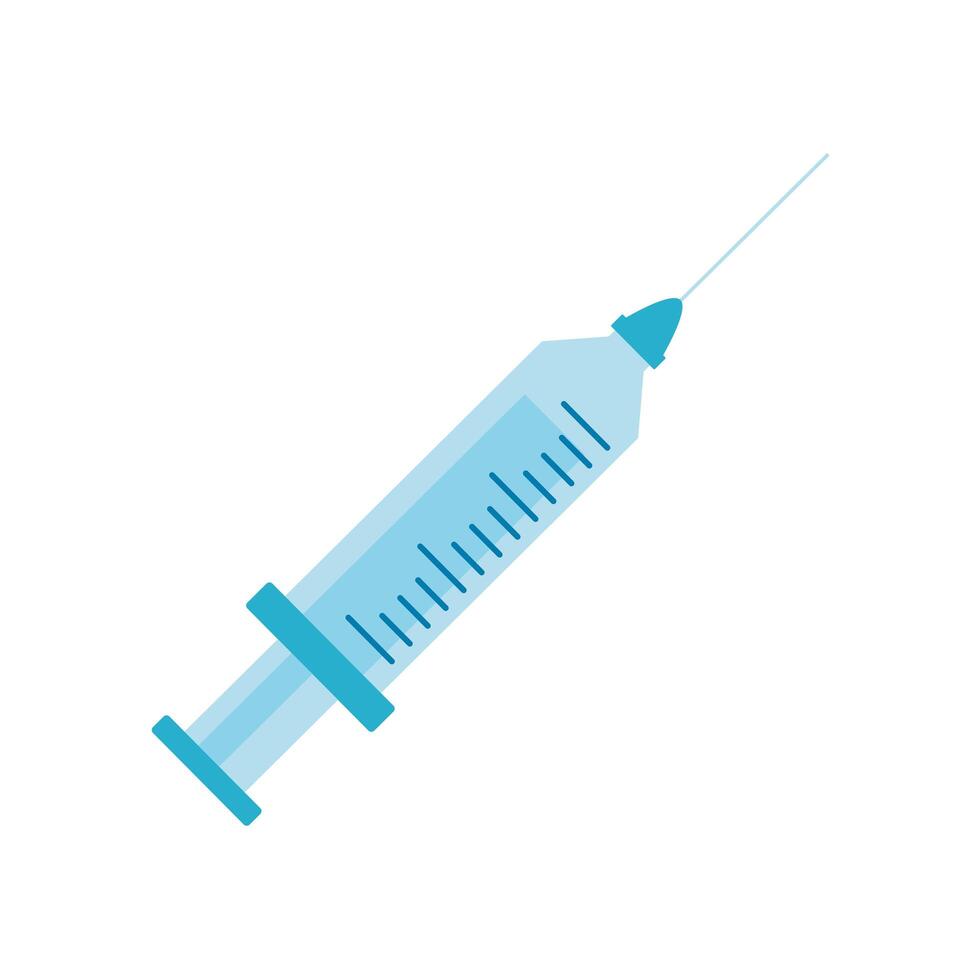 vaccine syringe flat style icon vector