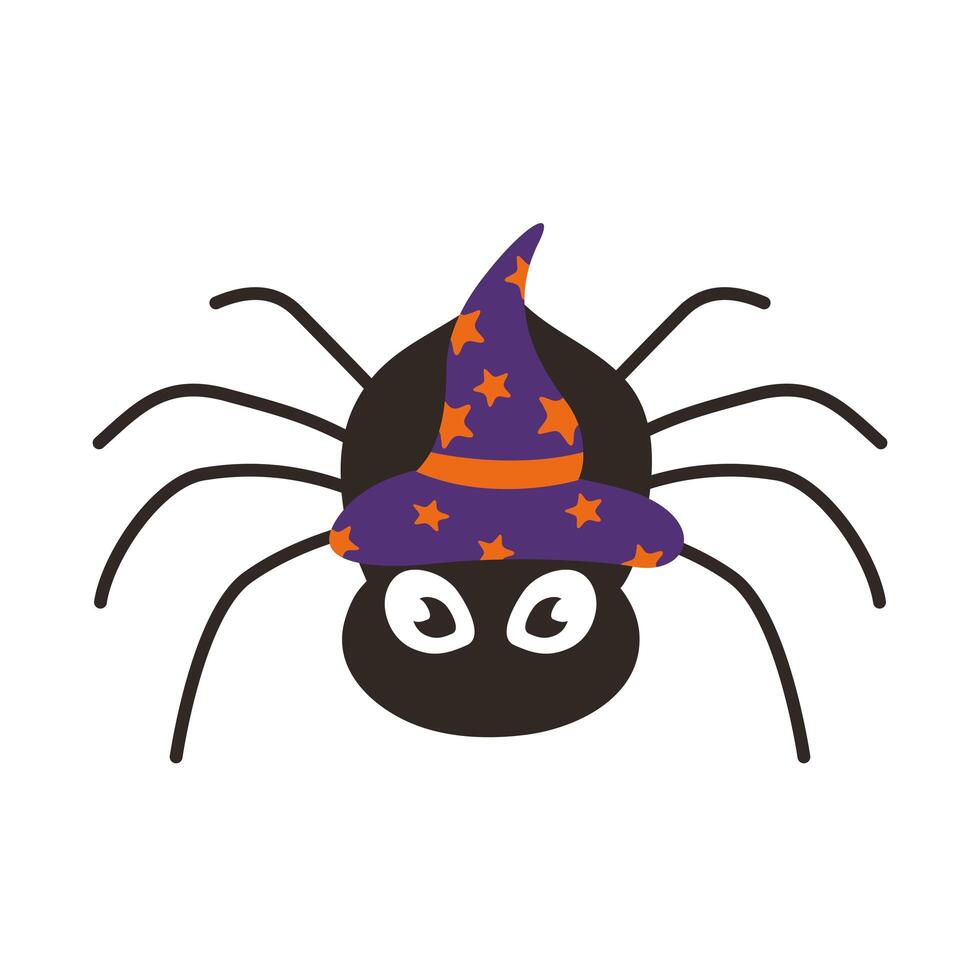 halloween spider flat style icon vector