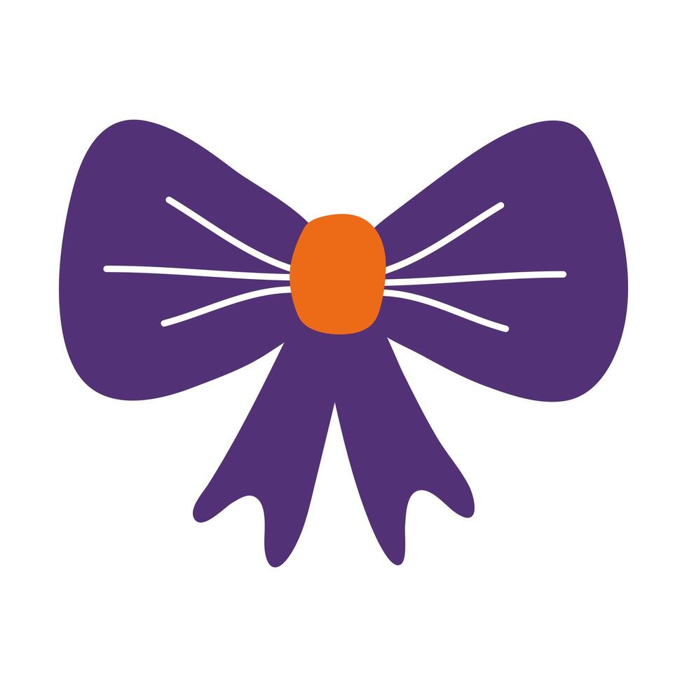 necktie bow ribbon flat style icon vector