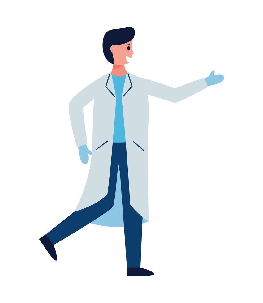 doctor worker avatar character flat style vector