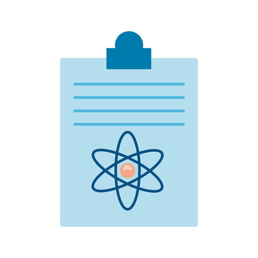 checklist medical order with atom molecule flat style icon vector