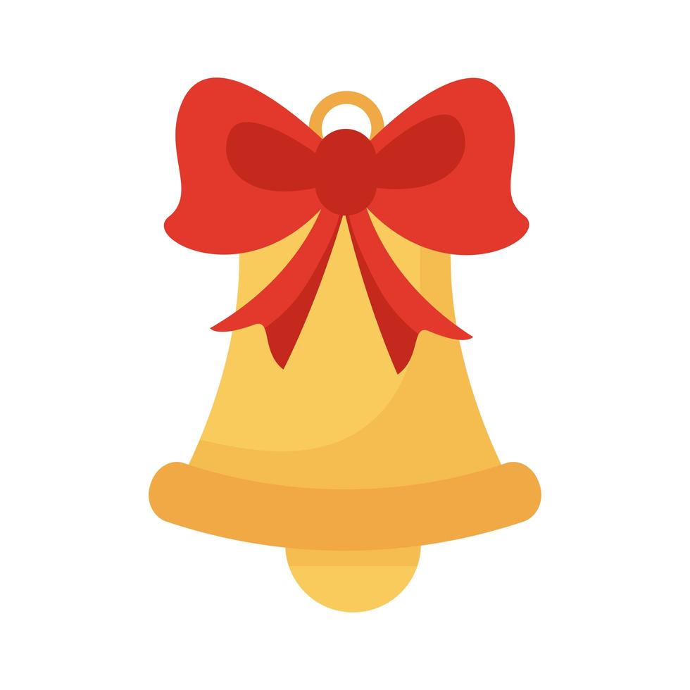 feliz feliz navidad campana icono de estilo plano vector