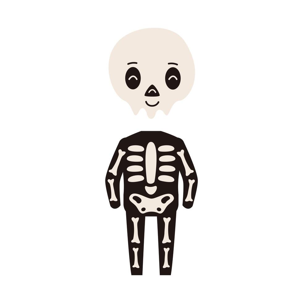 halloween disguise of skeleton icon vector