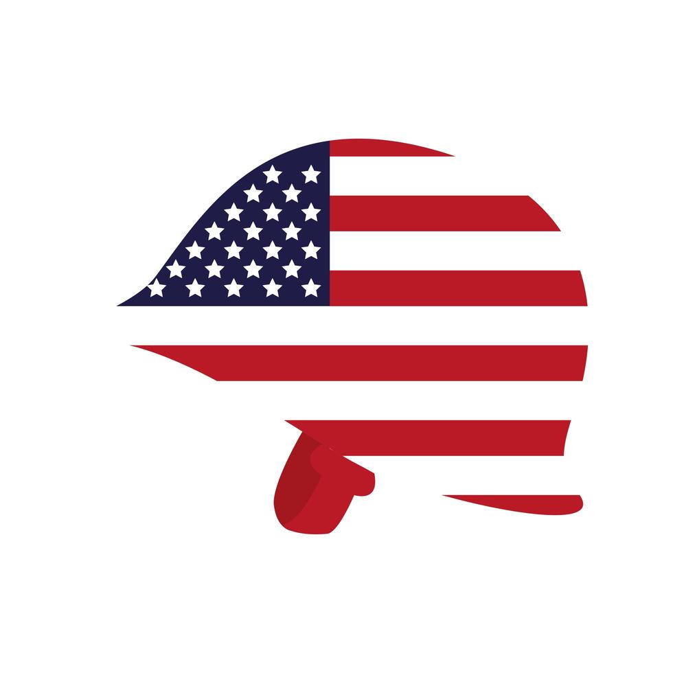 united states of america flag in helmet vector