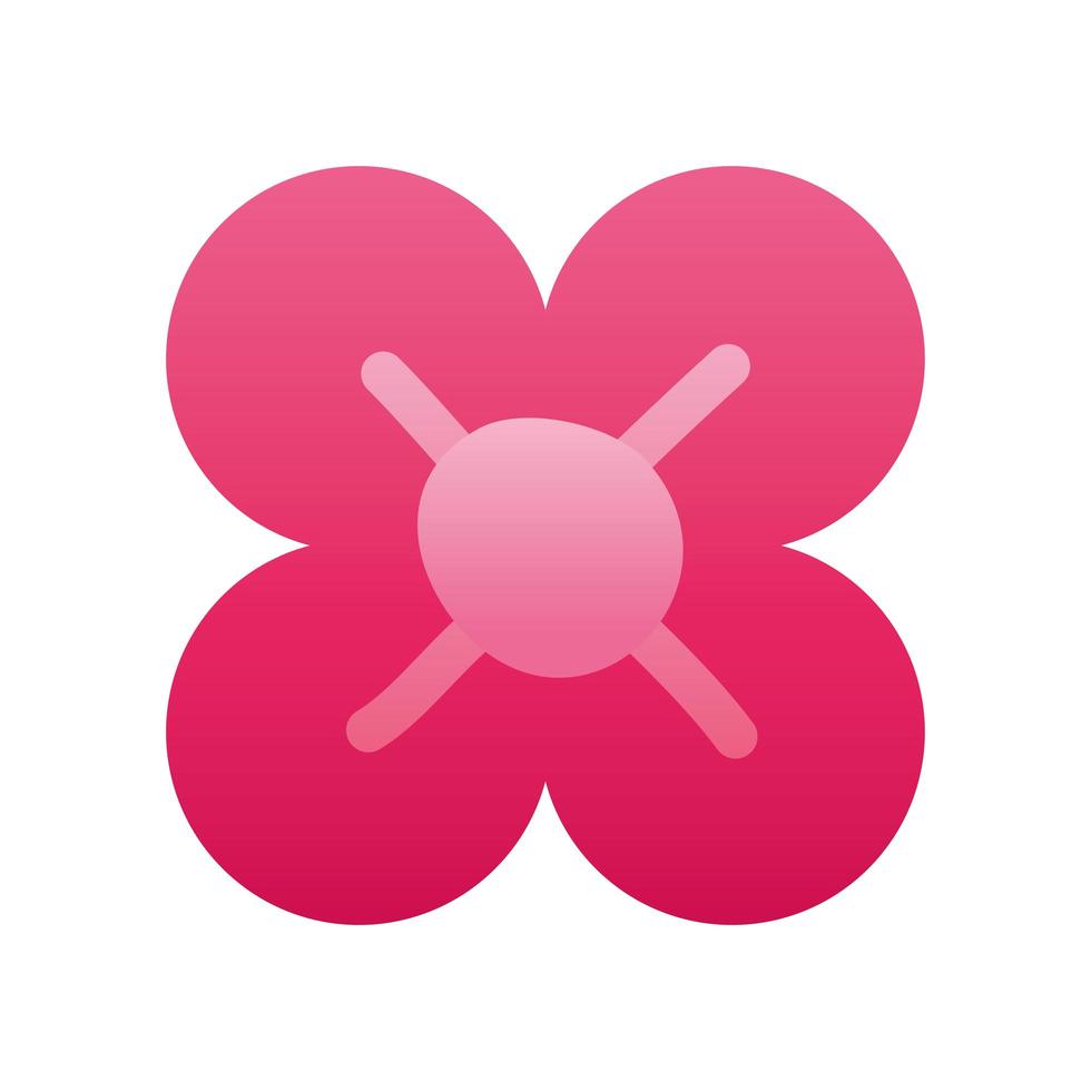 pink flower silhouette style icon vector