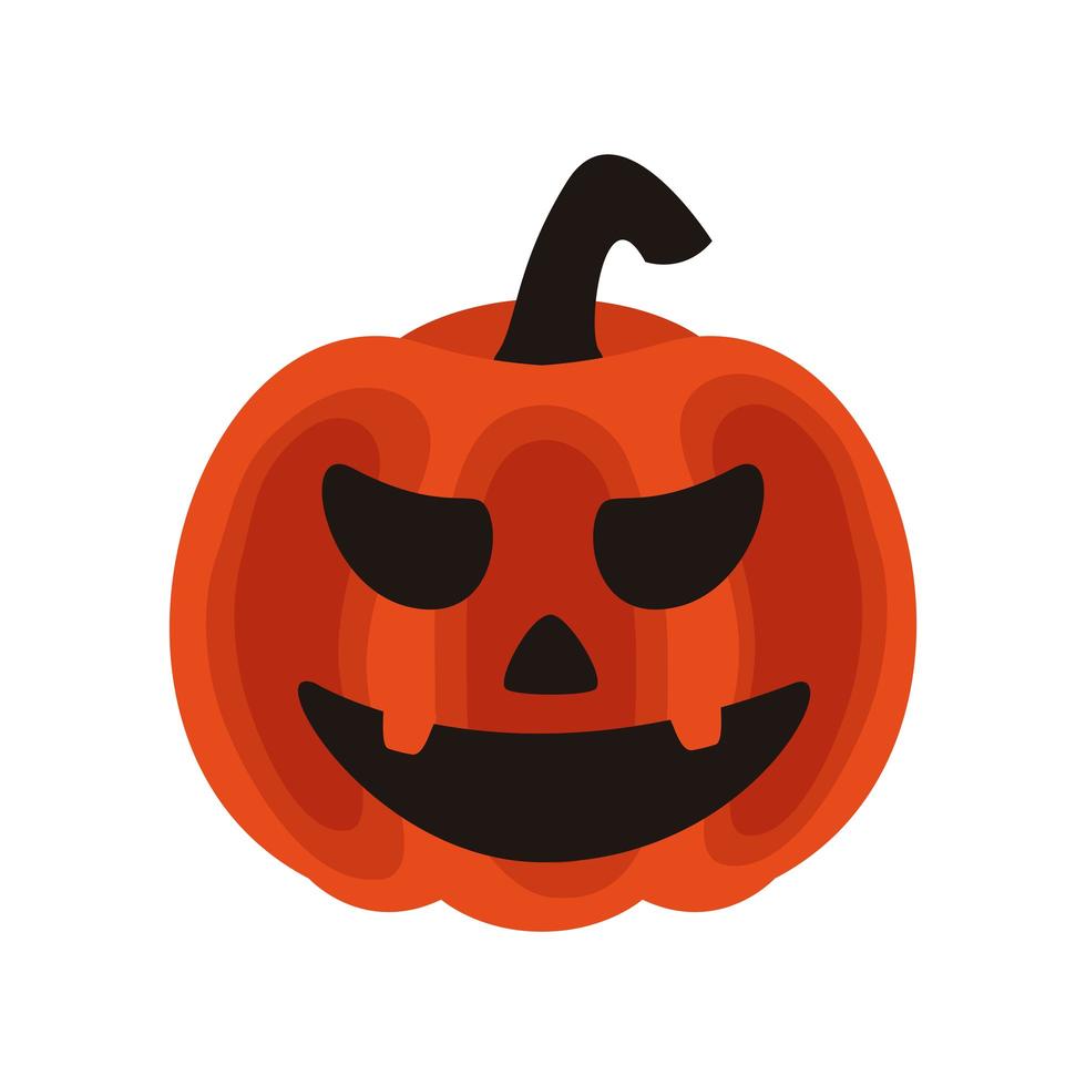 halloween pumpkin jack face isolated icon vector