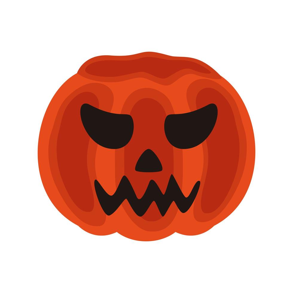 calabaza de halloween jack icono de cara oscura vector