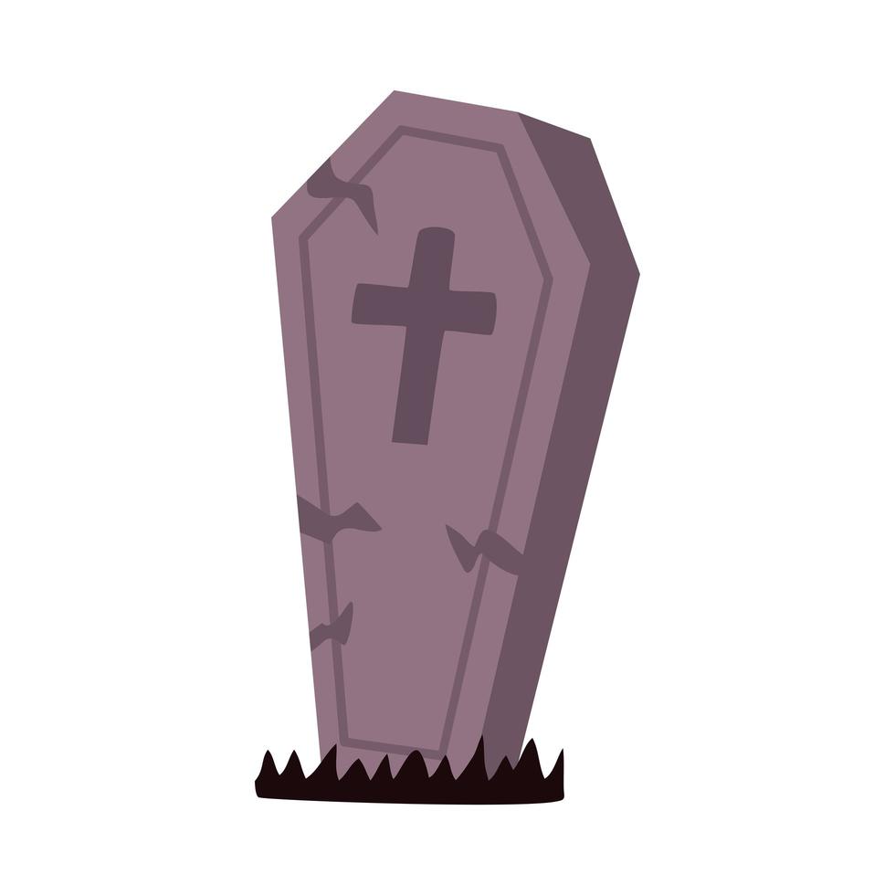 cementerio tumba cementerio halloween icono aislado vector