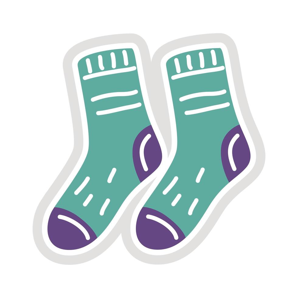 socks sticker flat style icon vector