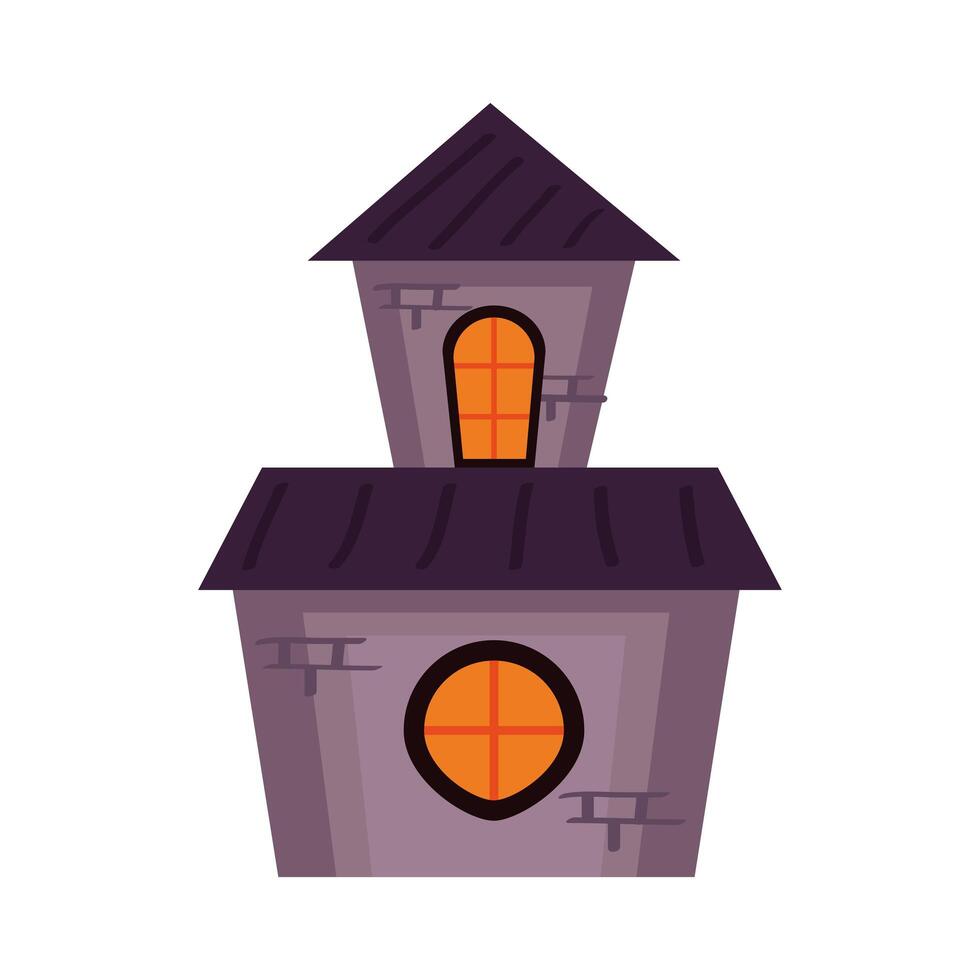 halloween haunted castle building tower vector