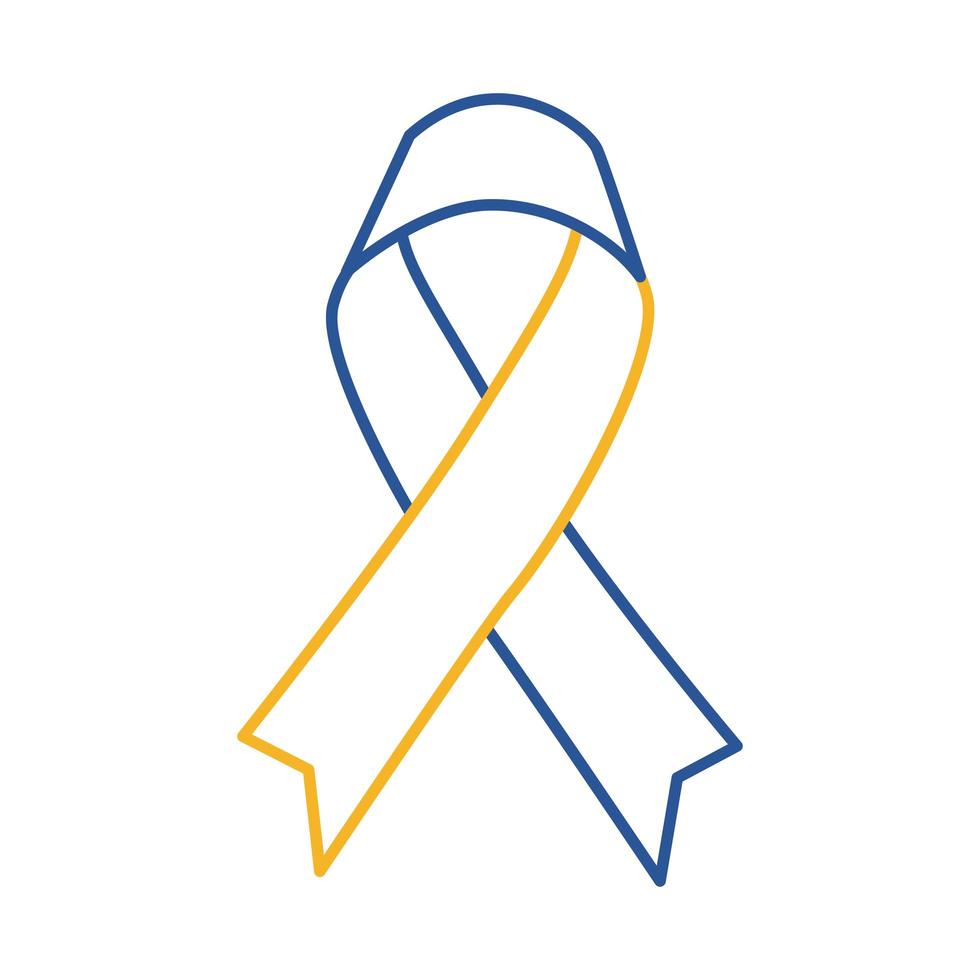 down syndrome campaign ribbon line style icon vector