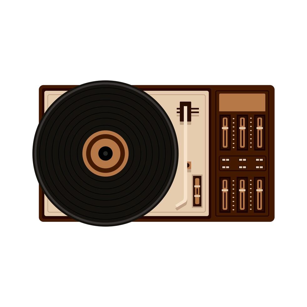 old retro vinyl player icon vector