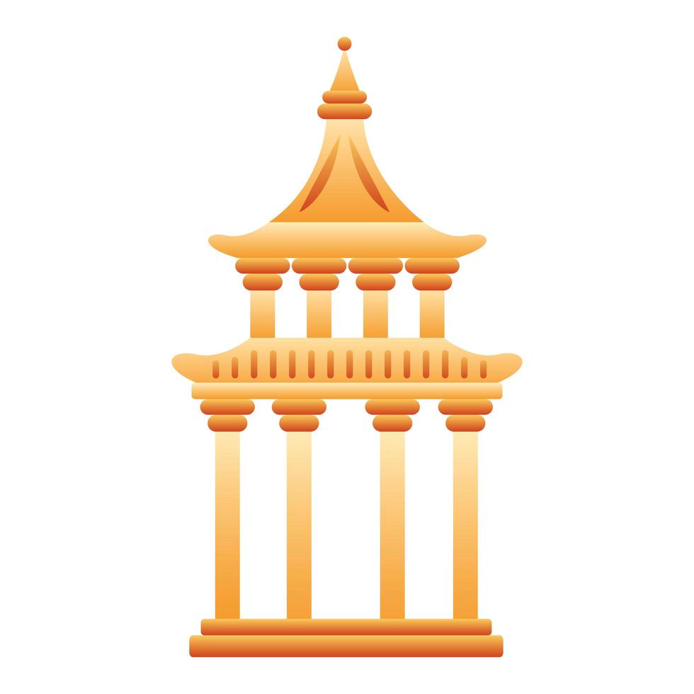 chinese tower columns structure icon vector