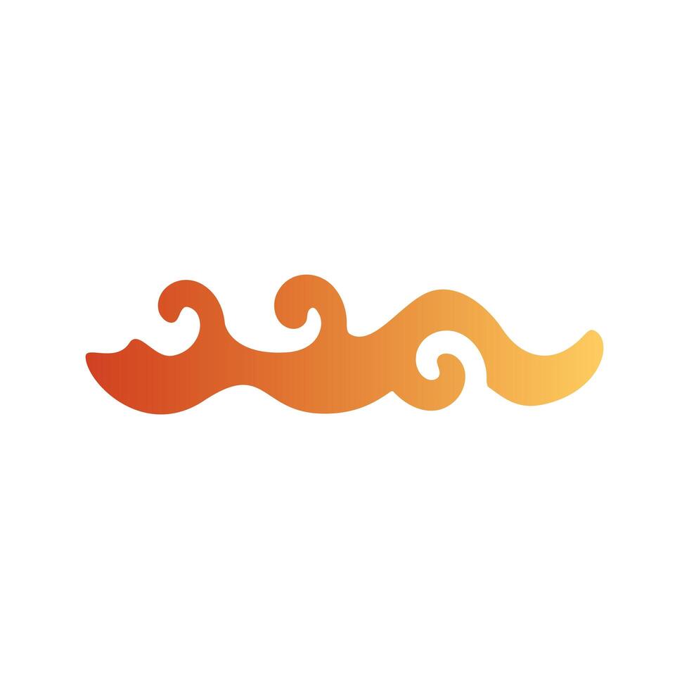 golden chinese cloud sky isolated icon vector