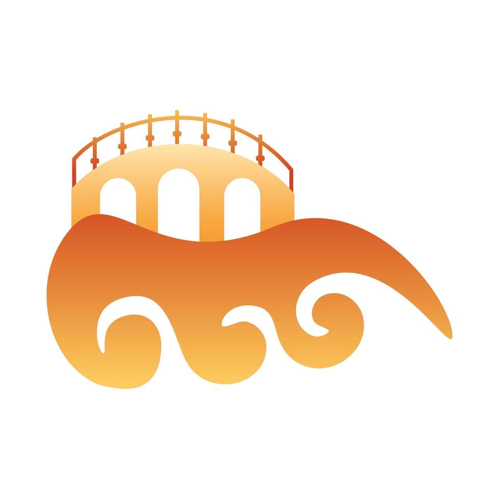 chinese cloud sky with wall building vector