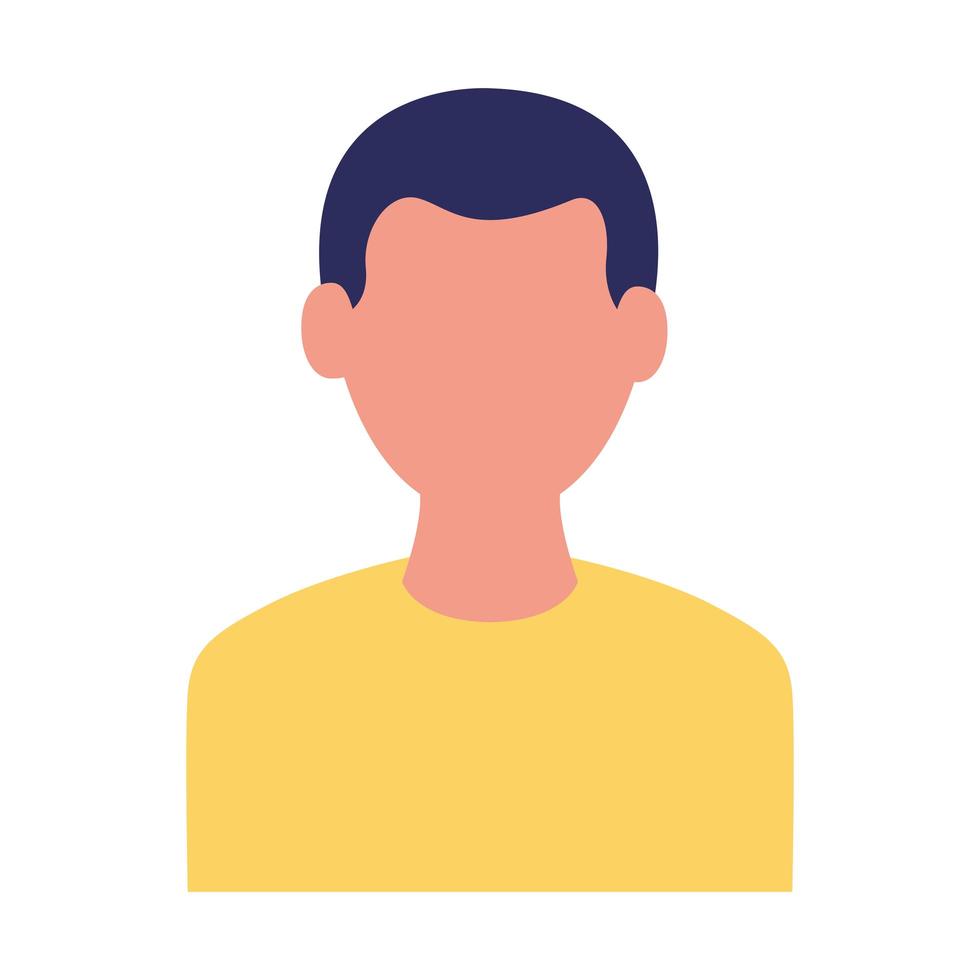 young man character isolated icon vector