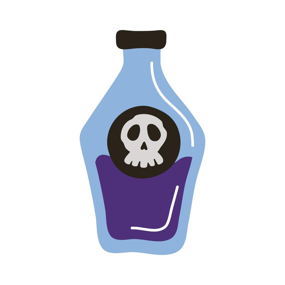 witch spell in flask flat style icon vector