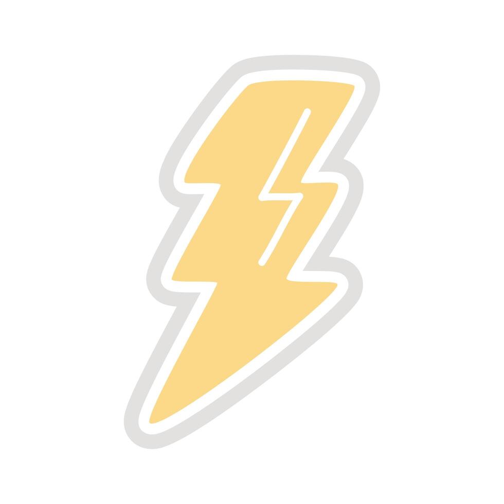 icono de estilo plano de etiqueta de power ray vector