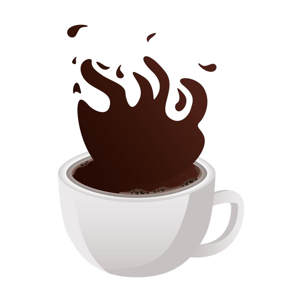 coffee cup drink splashing icon vector