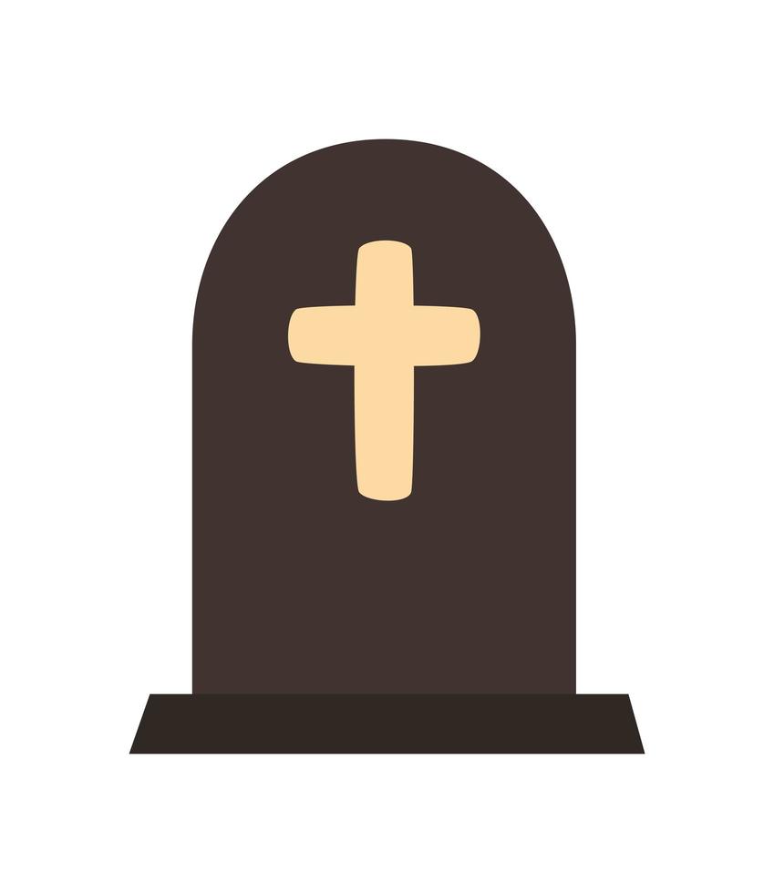 cementerio tumba cementerio icono de halloween vector