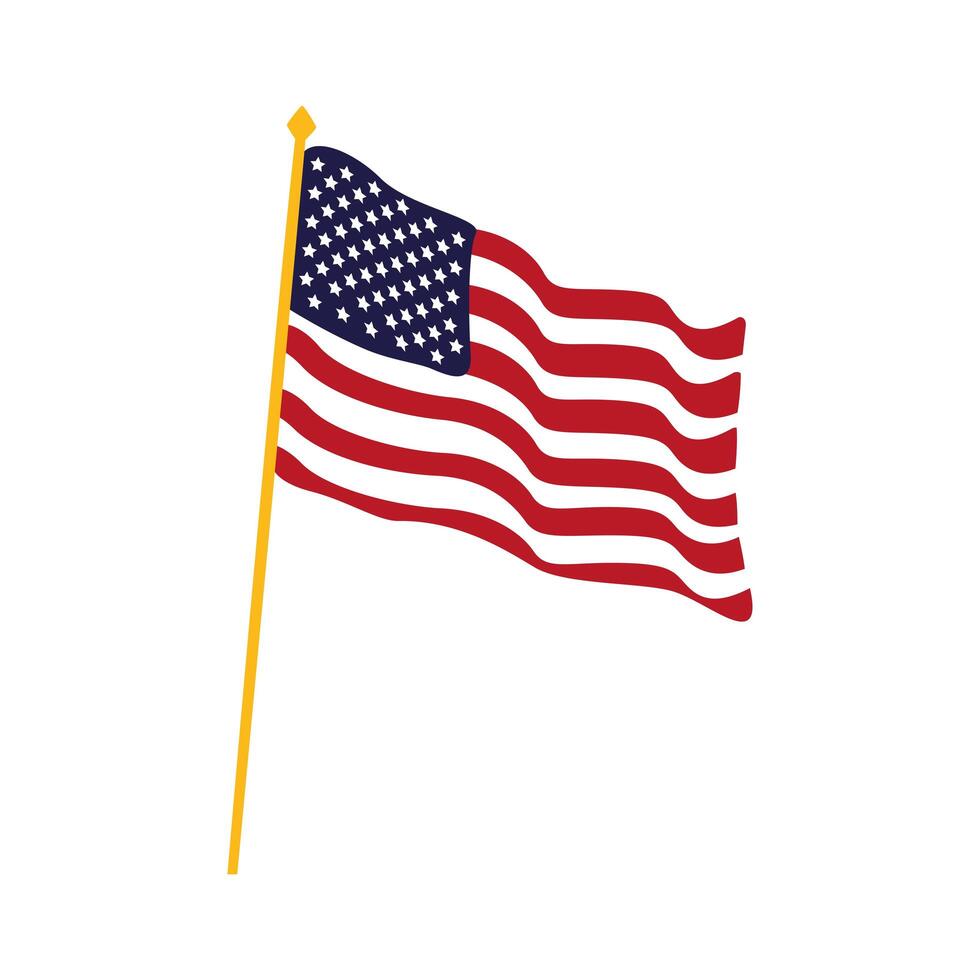 united states of america flag in pole vector