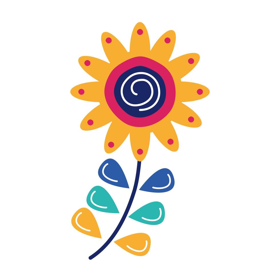 beautiful sunflower garden flat style icon vector