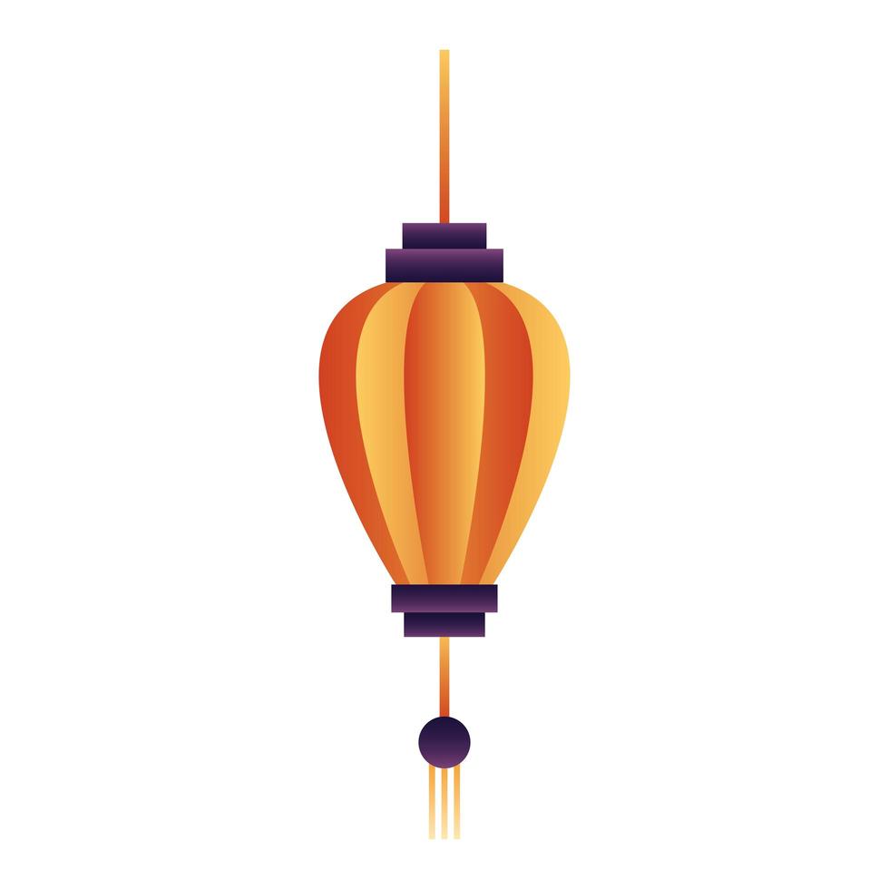 chinese paper lamp hanging icon vector