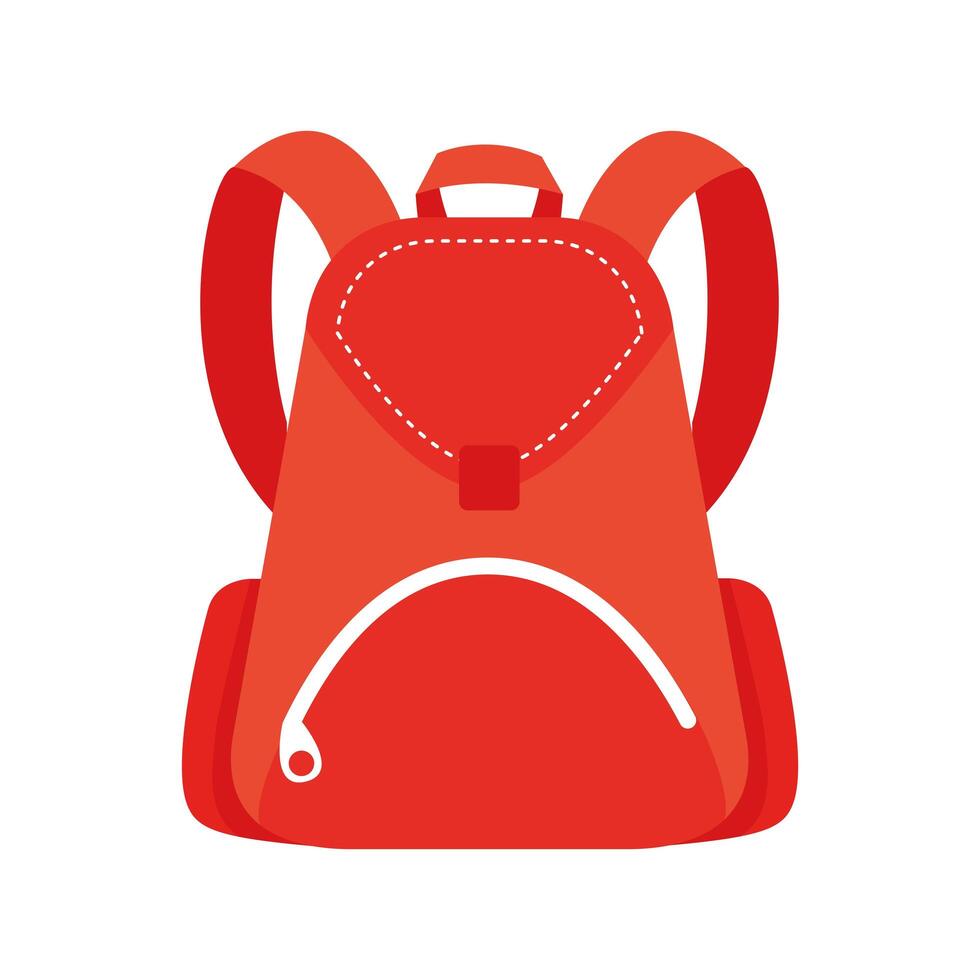 school bag equipment flat style icon vector