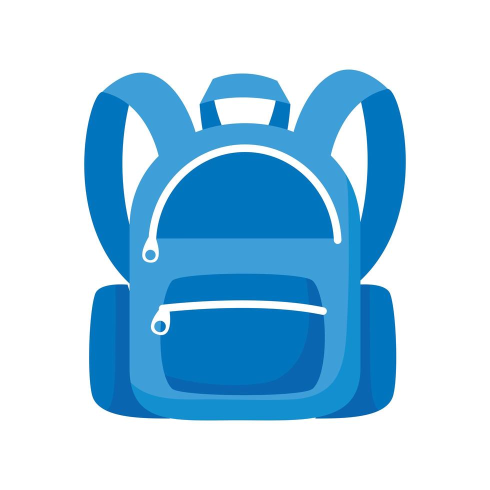 icono de estilo plano de equipo de mochila escolar vector