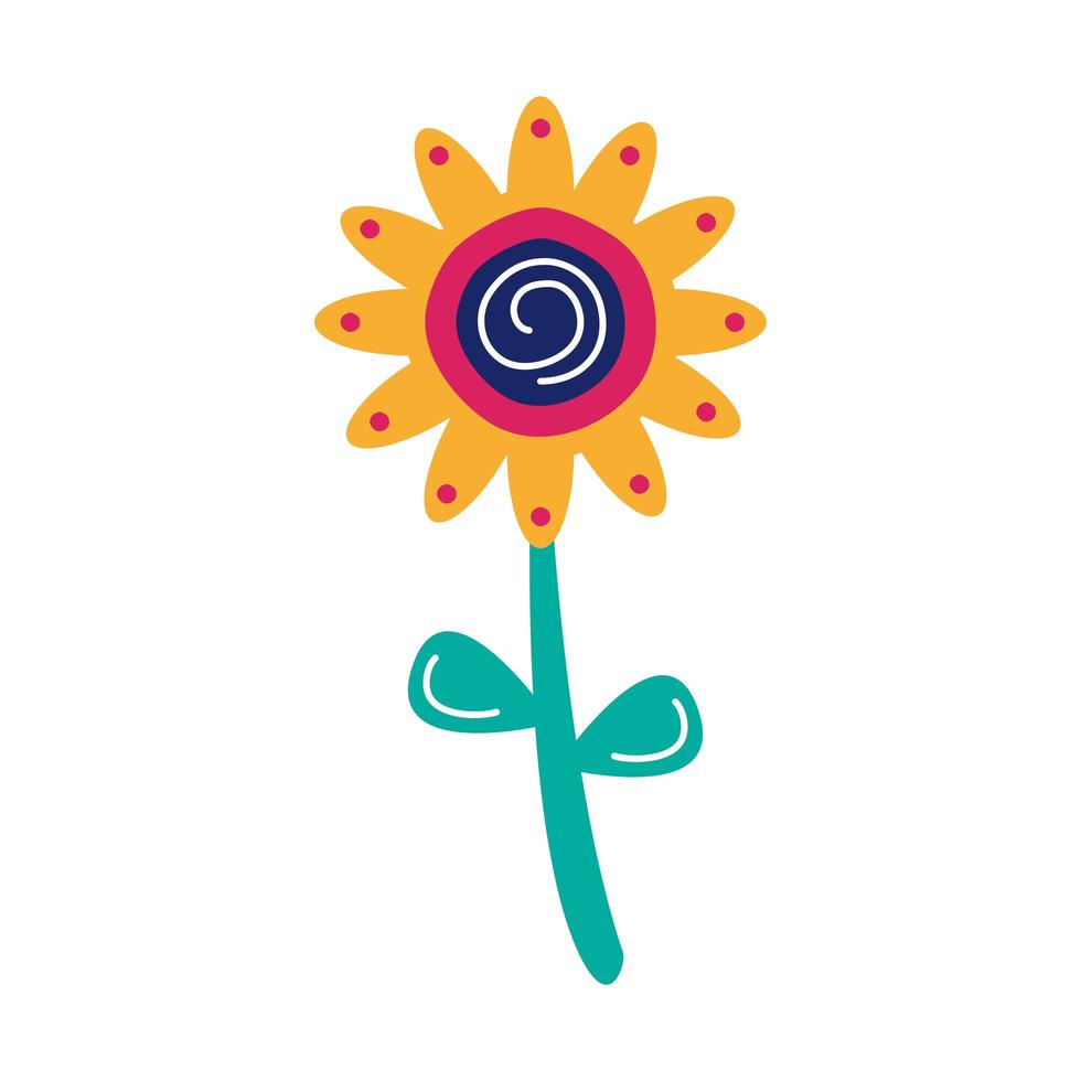 beautiful sunflower garden flat style icon vector