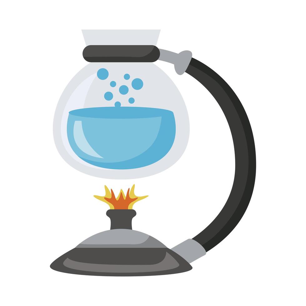 teapot glass with water in burner icon vector