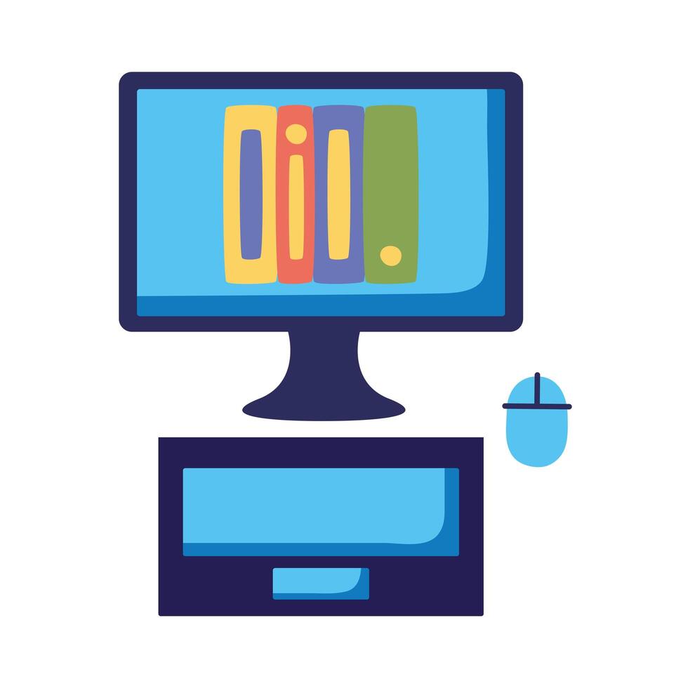 ebooks technology in desktop device icon vector