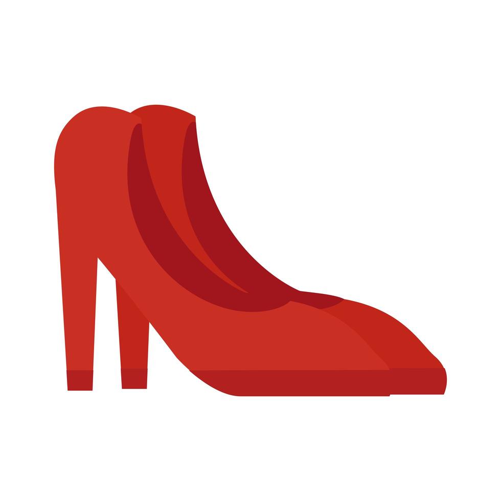 icono de estilo plano de zapatos de tacones vector