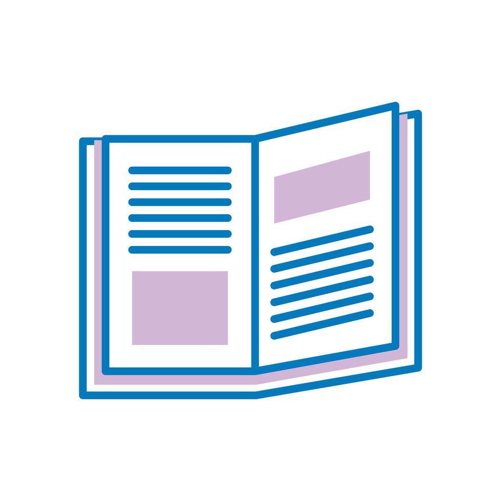 text book open line style icon vector