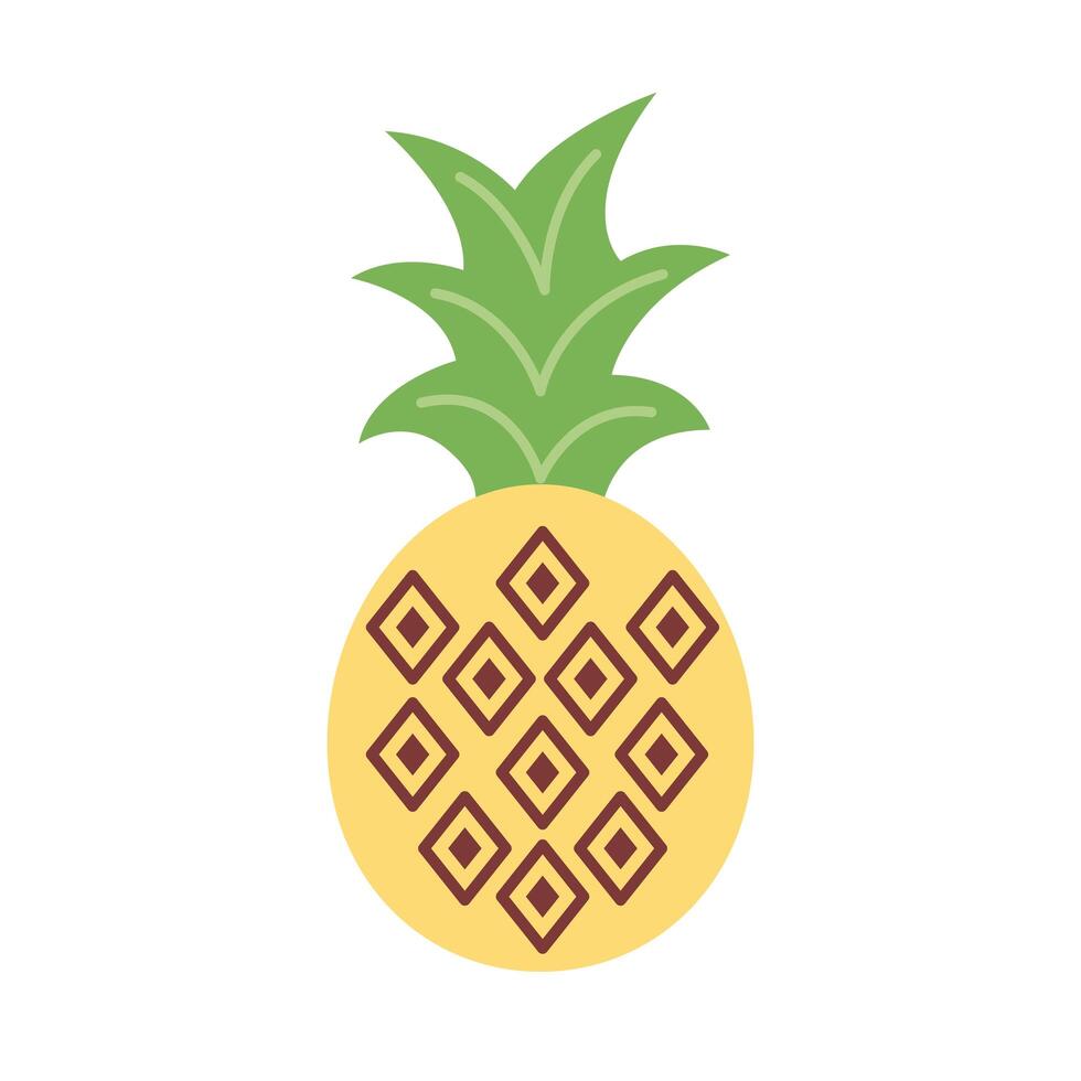 fresh pineapple flat style icon vector