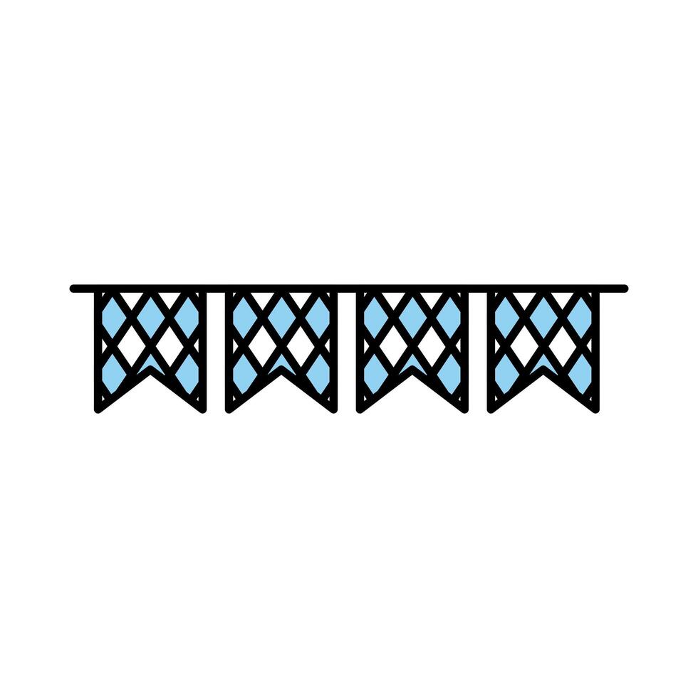 garlands with oktoberfest flag line and fill style icon vector