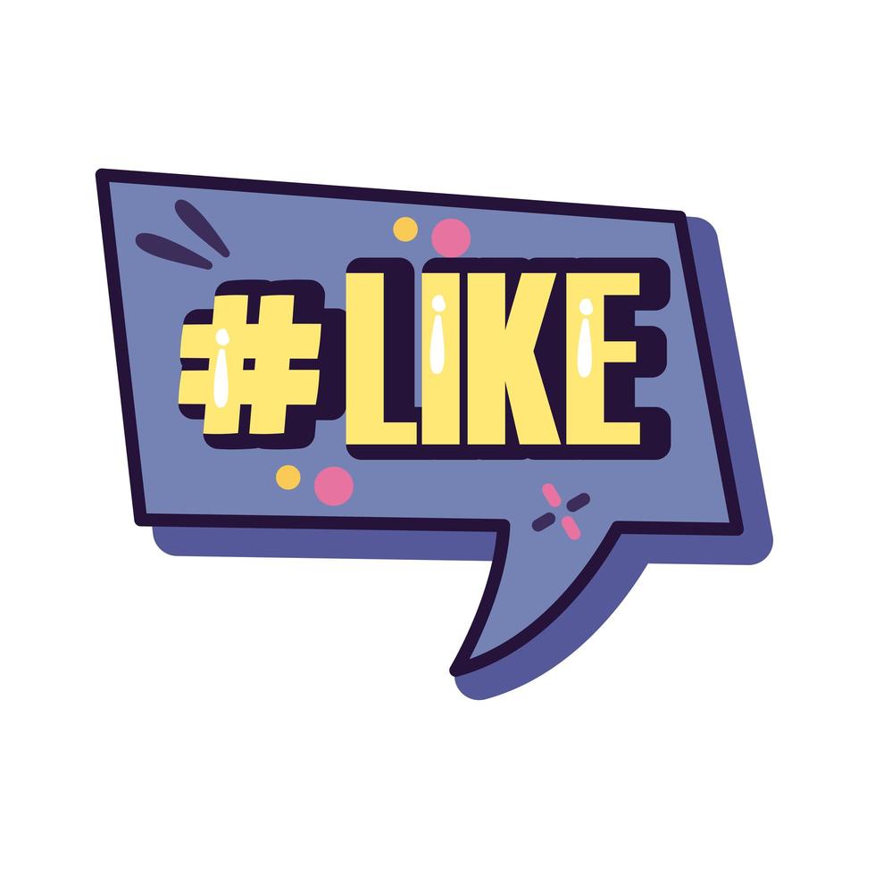 slang speech bubble with like word line and fill style vector