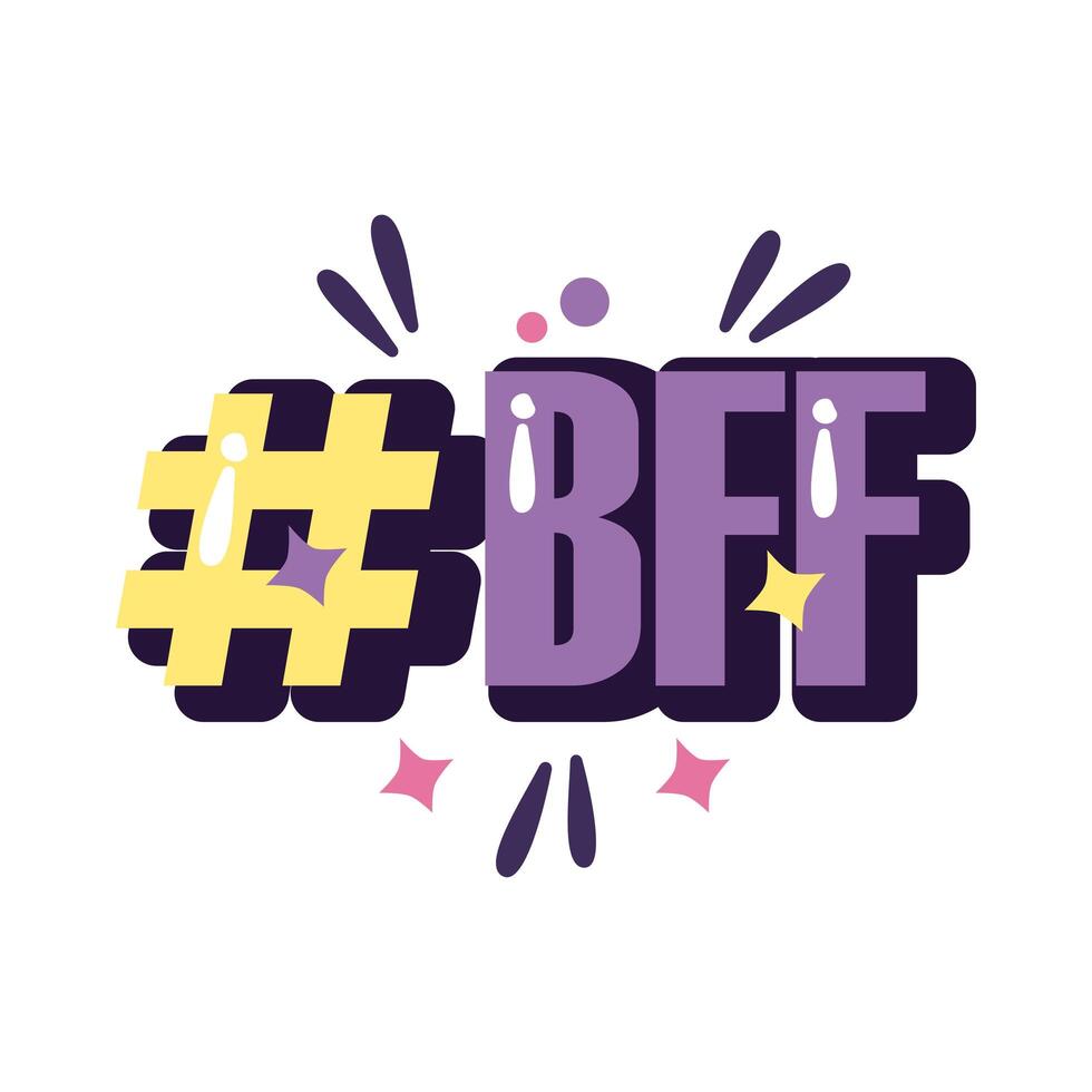 slang expresion bff word line and fill style vector