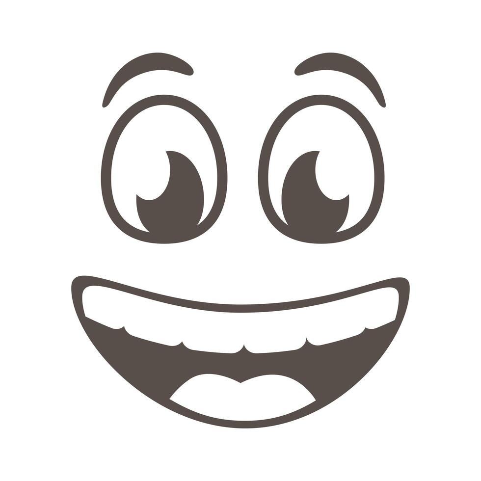 slang expresion face silhouette style vector