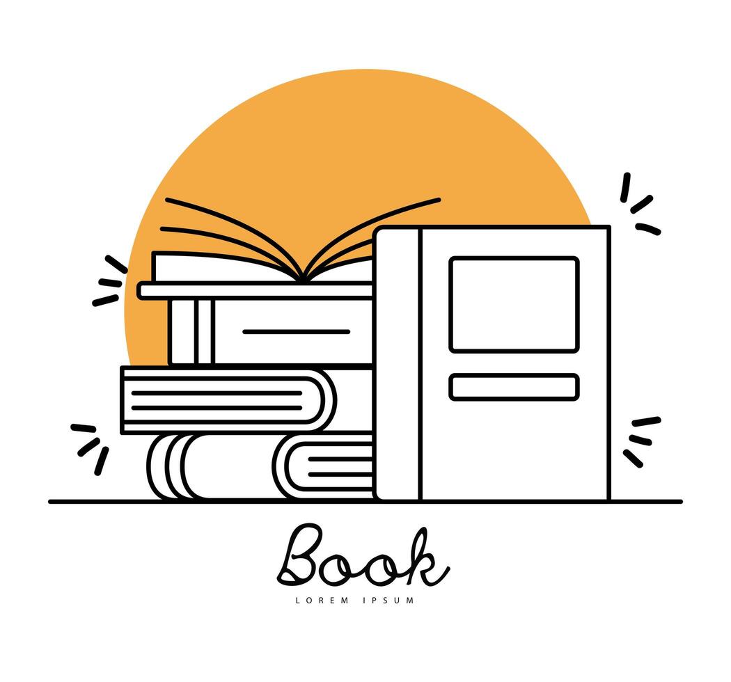 books line style symbol collection vector design