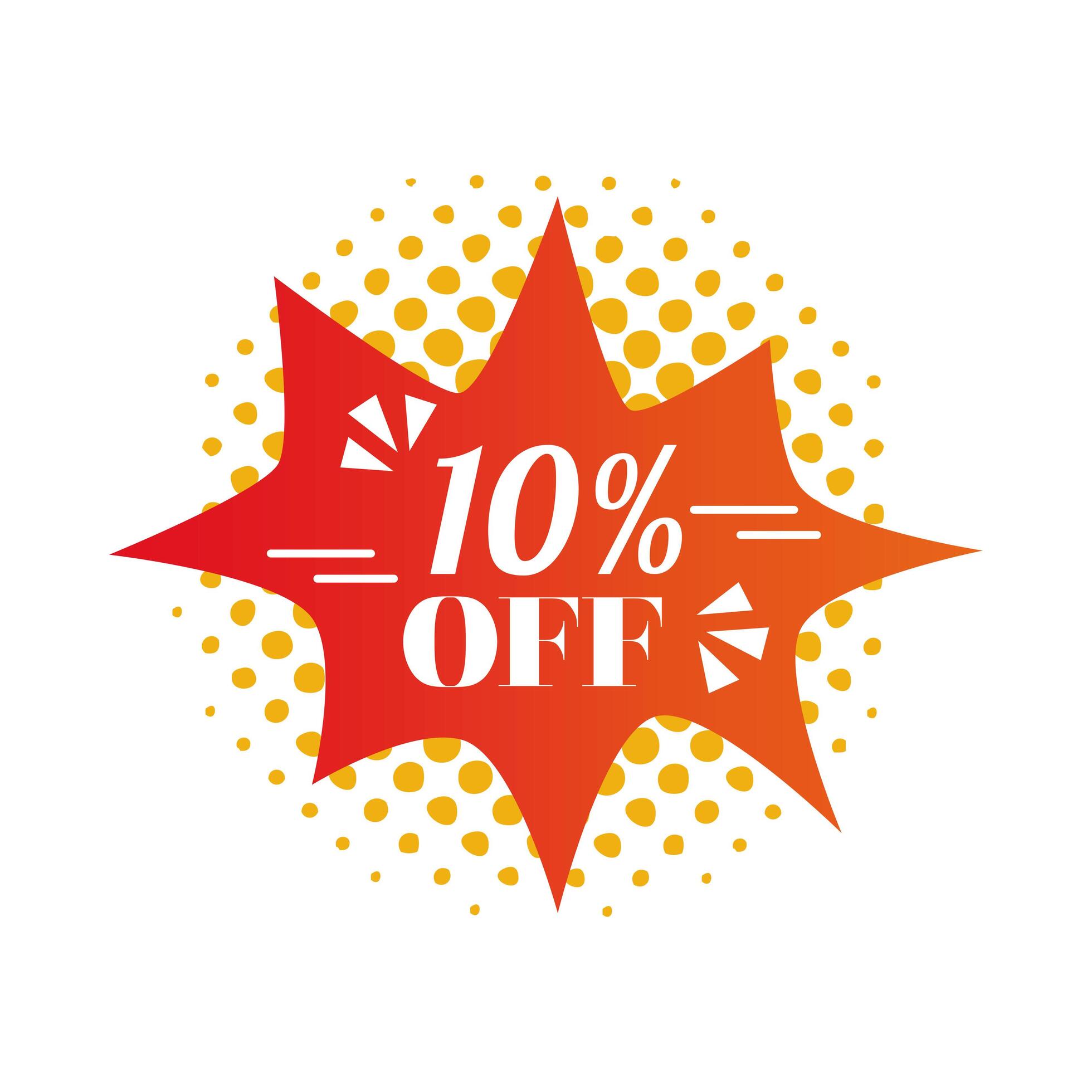 ten percent off in label vector design 2477971 Vector Art at Vecteezy