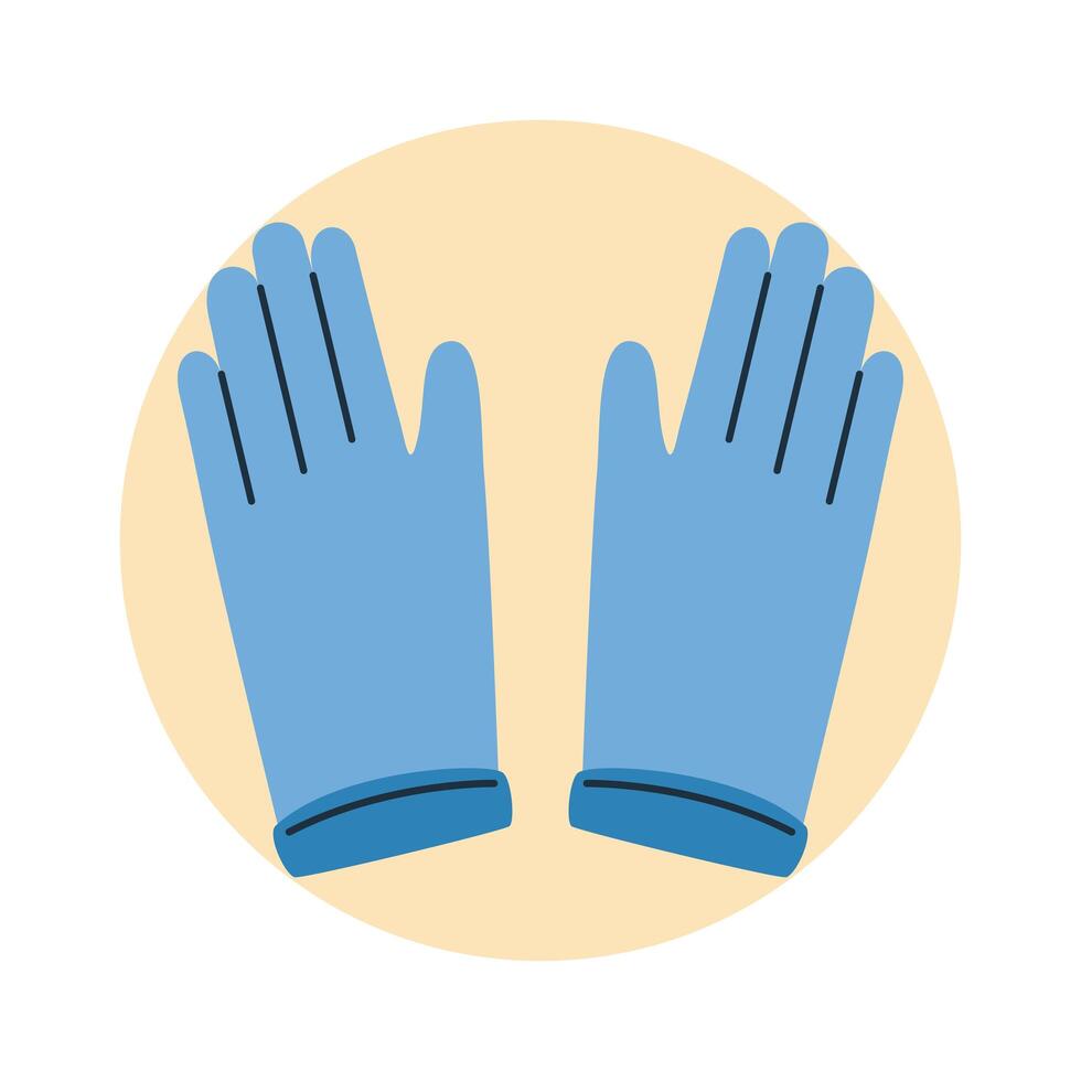 protective blue gloves protection against virus and bacteria vector