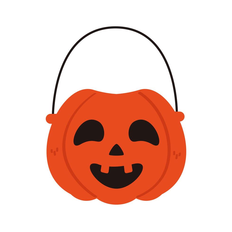 cara de gato de calabaza de halloween colgando vector