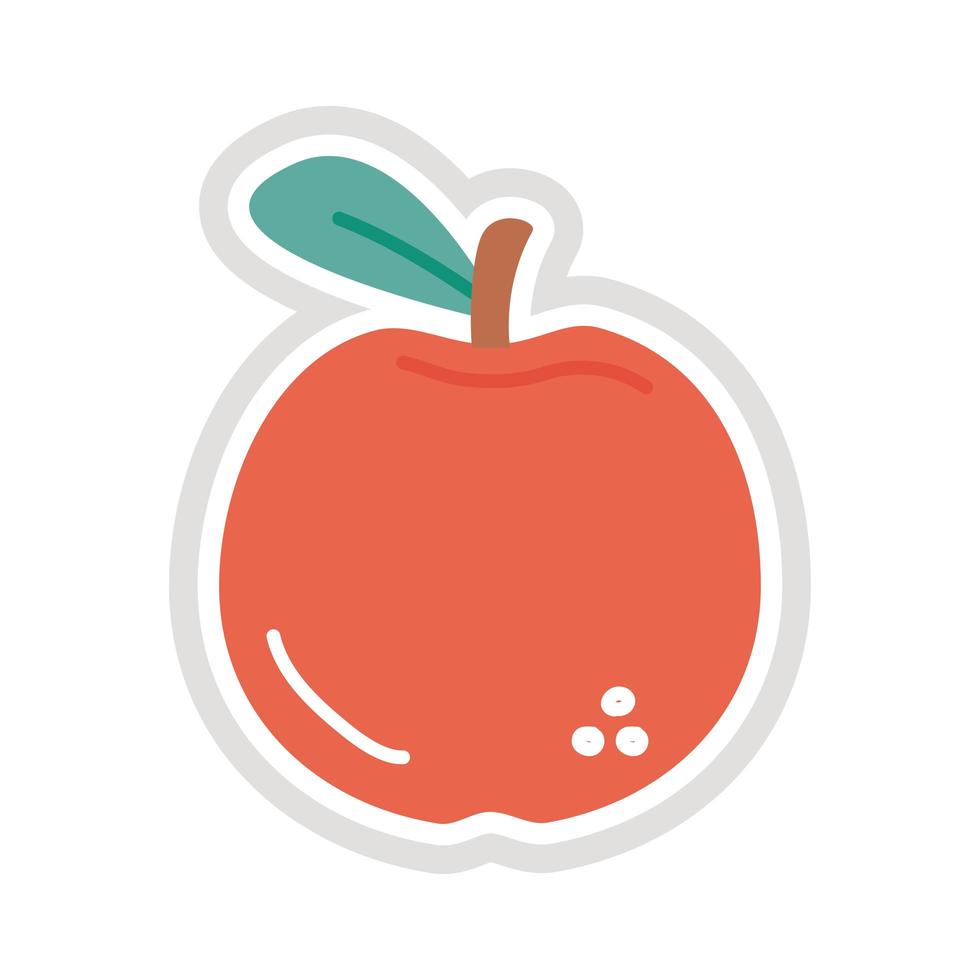 apple sticker flat style icon vector