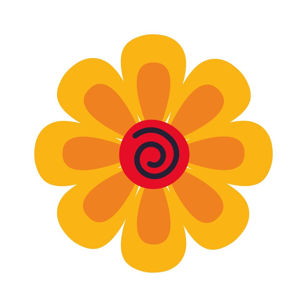 beautiful yellow flower garden isolated icon vector