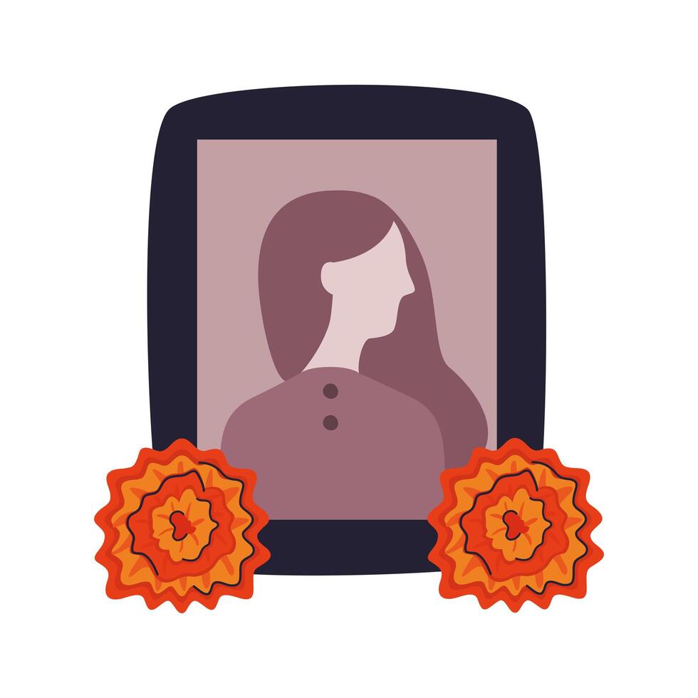 mexican dia de los muertos altar with woman photography vector