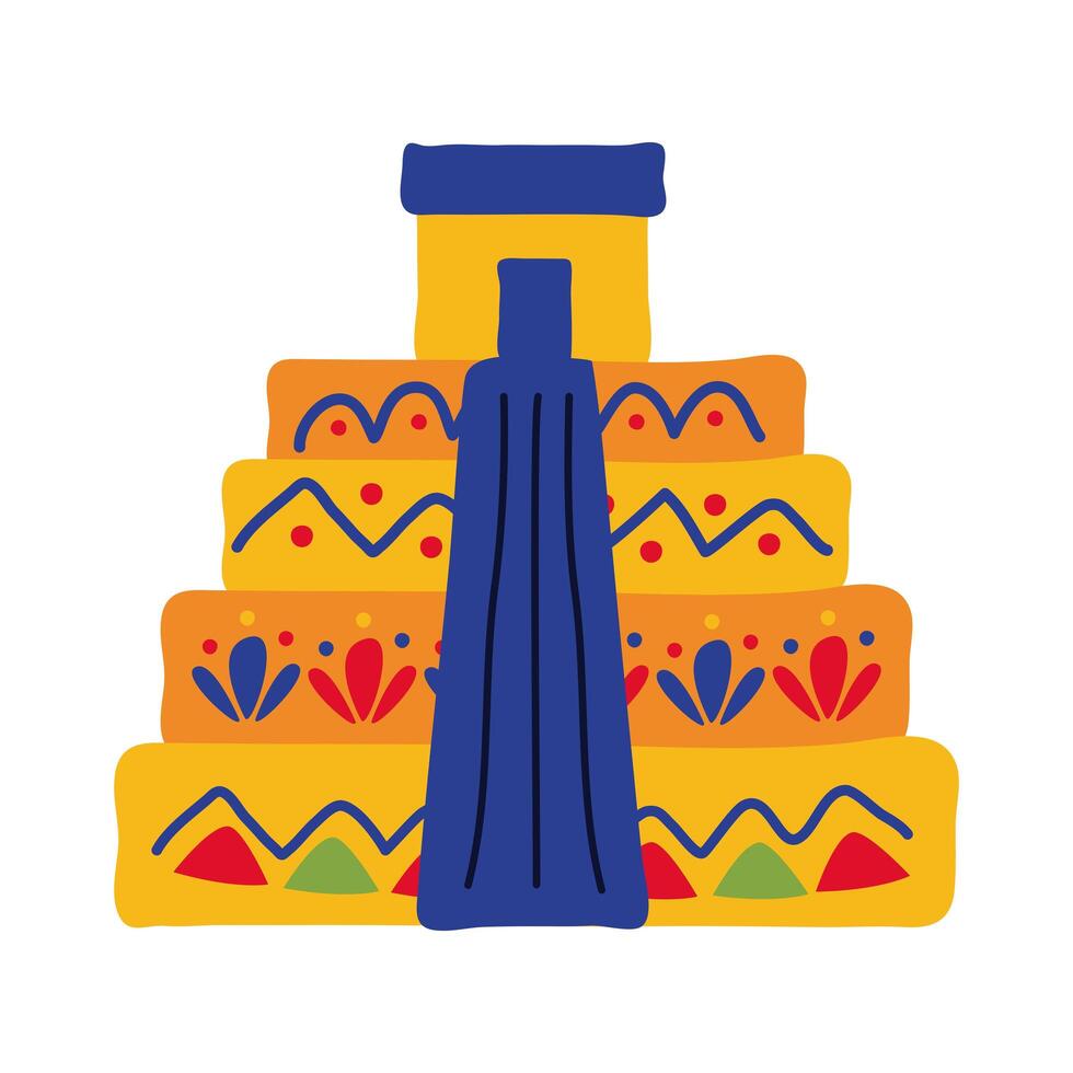 pyramid mayan flat style icon vector