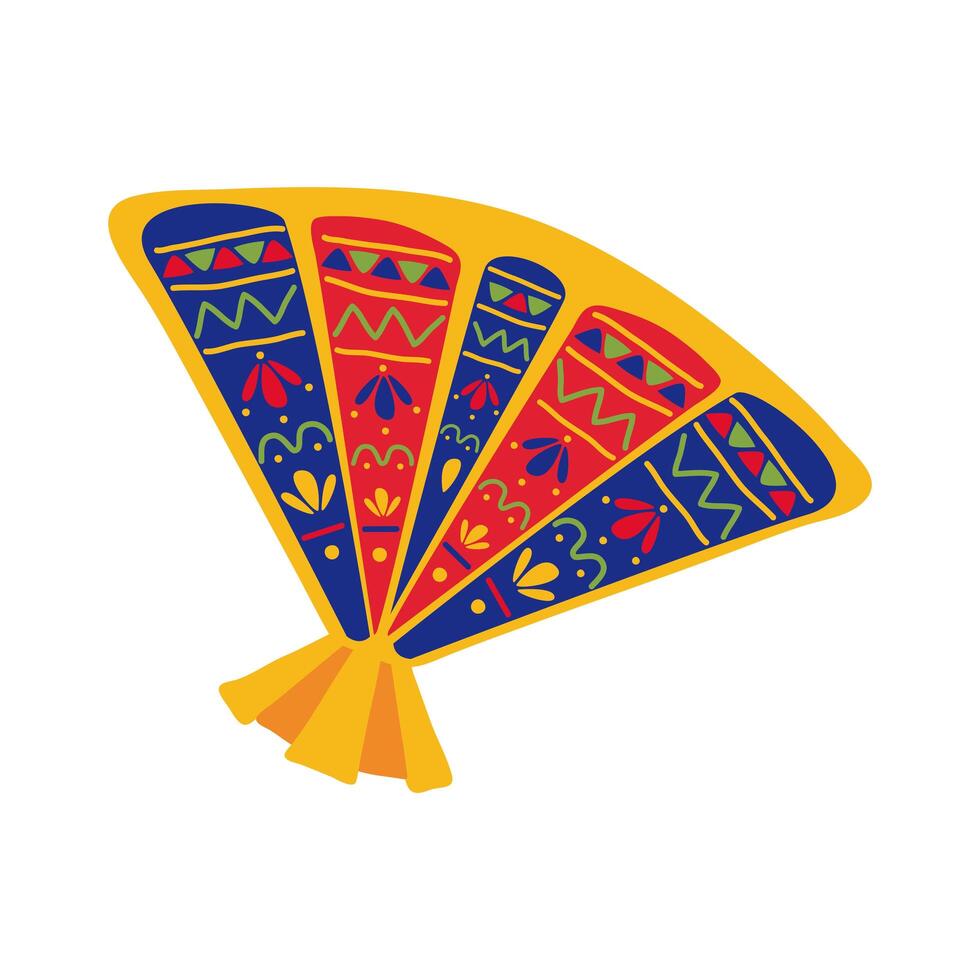 mexican fan ethnic flat style icon vector